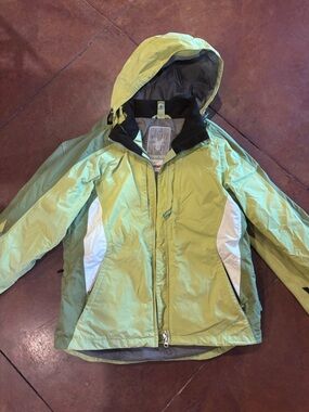 Spyder brand Light Green Hooded ski jacket with liner